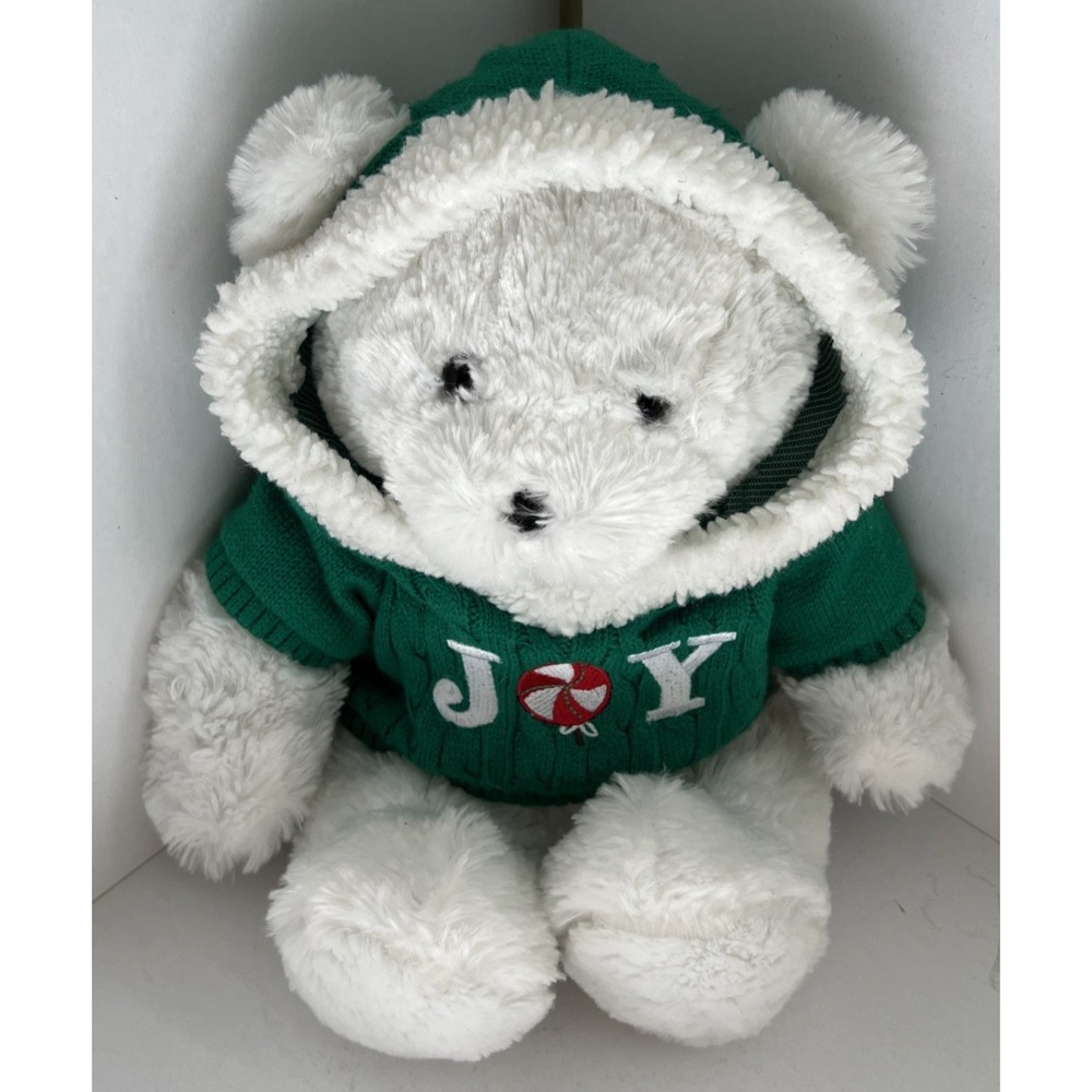 Christmas Joy Dan Dee Plush Bear Green Sweater Hoodie 2010‎